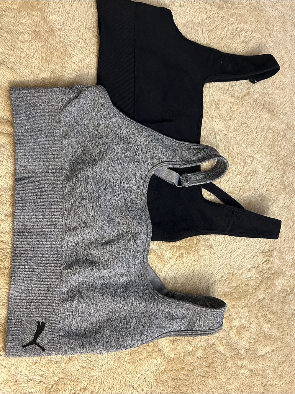 Puma Black & Gray Seamless Sports Bra Duo